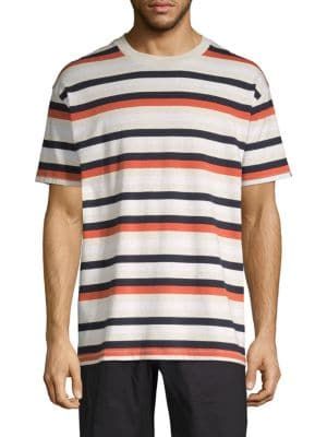 Zanerobe Striped Short Sleeve Cotton Tee In White Multi Modesens Zanerobe Striped Short Sleeve Cotton Tee In White Multi Modesens