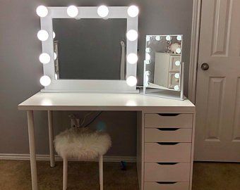 Vanity Ikea Hollywood Mirror Mirrored Desk Hollywood Vanity Mirror, Hollywood Vanity Mirror With Lights And Desk