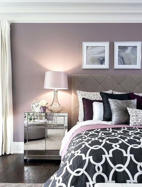 Schlafzimmer Wandfarbe Ideen Wandgestaltung Beige Lila Grune