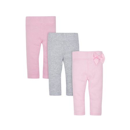 Gerber Baby Girl 2-Pack Organic Cotton Pink//Gray Pants Size 3-9M