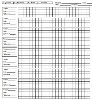 speech therapy data sheet