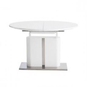 Tres Belle Table Ronde Avec Un Plateau Et Une Rallonge En Verre Et Une Mecanique En Acier Pour Assur Table Salle A Manger Table Ovale Decoration Salle A Manger