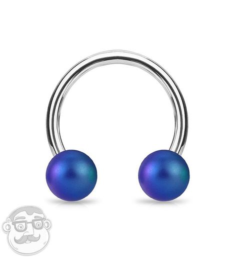 Body Candy 16G Anodized Titanium Steel Septum Purple Accent Daith Tragus Nose Ring Cartilage Clicker 8mm