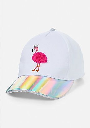Girls Kids Pink Butterfly Personalised name Baseball cap adjustable cotton hat