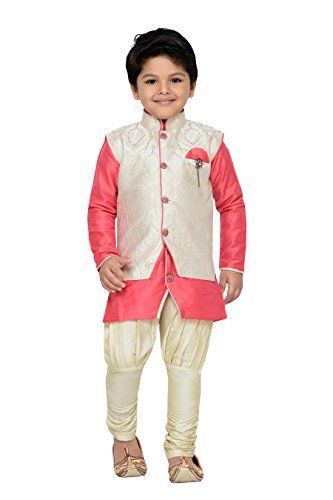 AJ Dezines Kids Indian Wear Bollywood Style Kurta Pyjama Waistcoat for Boys