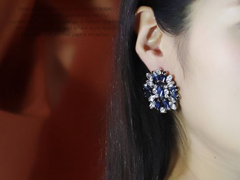 Boucles d/'Oreilles Clip Vintage Noir Art Déco Original Soirée Mariage Cadeau A 1