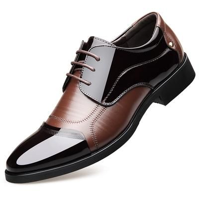 Mens Breathable Patent Leather Business Pointy Toe Slip On Dress Formal Shoes