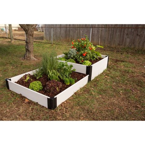 Frame It All White Composite Terraced Multi Level Raised Garden - Frame It All White Composite Raised Garden Bed Kit Frame It All White Composite Terraced Multi Level Raised Garden - Frame It All White Composite Raised Garden Bed Kit