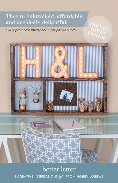 Hobby Lobby Project Better Letter Paper Mache Hobby Lobby Project Better Letter Paper Mache Monogram Alpha Marquee Light Theater Salvage Kitchen Decor Office Easy Simple