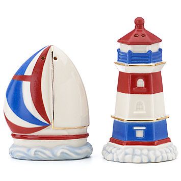 Sailboat Salt /& Pepper Shakers water sailing boat nautical