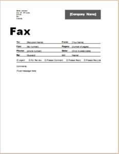 printable fax cover sheet