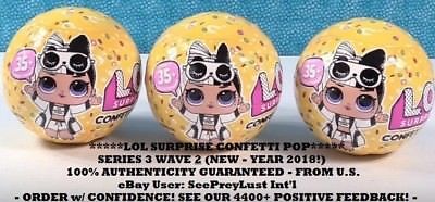 LOL SURPRISE CONFETTI POP BALL SERIES WAVE 2 SISTER DOLL L.O.L.