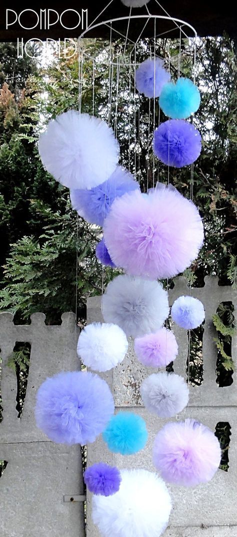 Pom Mobile Huge Tulle Chandelier By Pompommyworld