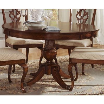 Liberty Furniture Ansley Manor 52 Inch Round Dining Table In Cherry Medium Wood Room Sets Set Round Dining Room Sets, 52 Inch Round Table
