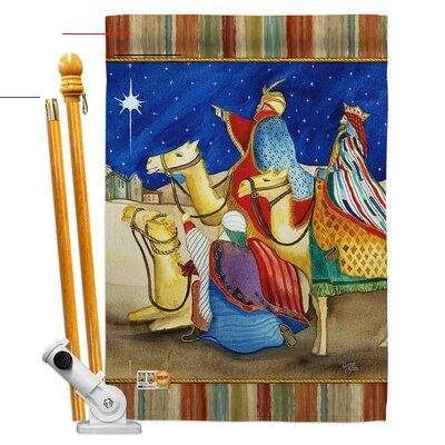 Breeze Decor Three Kings Nativity Impressions Decorative 2 Sided Polyester 40 X 28 In Flag Set