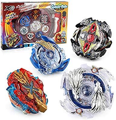 Peonzas Regalo para Niños con 2 Launcher con Estadio 8 Pcs Gyro Spinning Fusión 4D Conjuntos De Metal