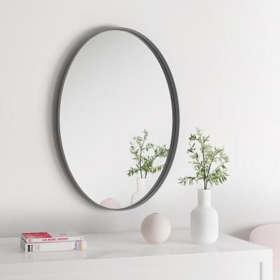 Kohros 28 In W X 18 H Framed Oval Bathroom Vanity Mirror Black Framed Oval Bathroom Vanity Mirror, Oval Bathroom Mirror Black Frame
