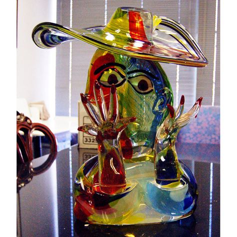 Glas Vase im Murano Stil 47cm Tischvase massive Glasvase 6,2kg