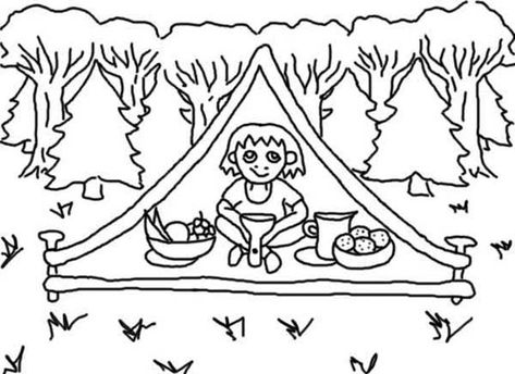 Summertime, : Summer Camp on Summertime Coloring Page