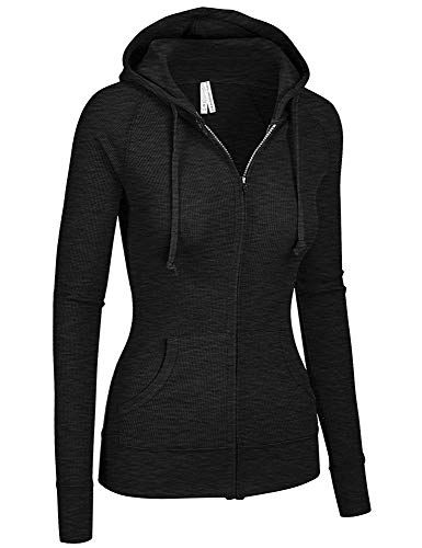 TOP LEGGING Zip Up Hoodie Women Casual Active Lightweight Thin Full Zip Hoodie Sweatshirt 35/_Hgrey M