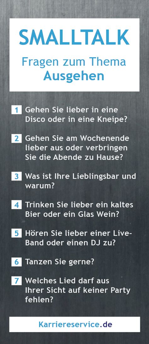 Smalltalk themen kennenlernen