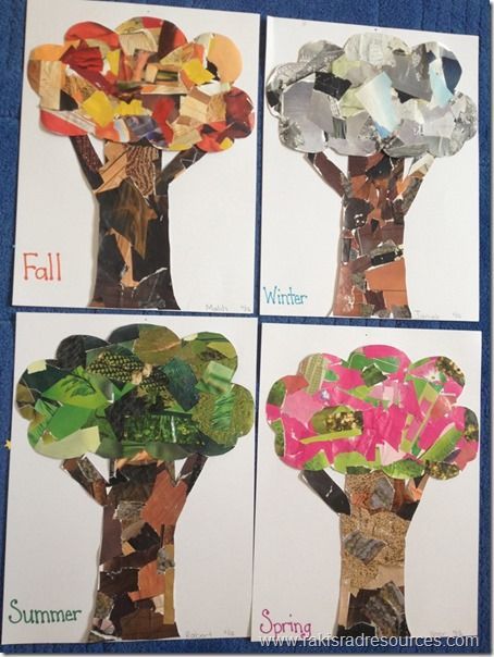 Collage árbol Cuatro Estaciones Classroom Art Projects Kindergarten Art Projects Preschool Art