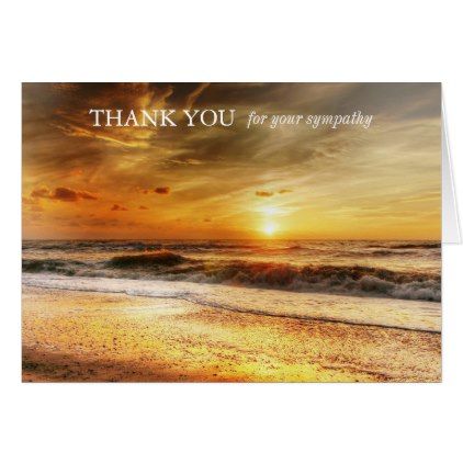 Funeral Thank You Cards Beach Sunrise Zazzle Com With Images