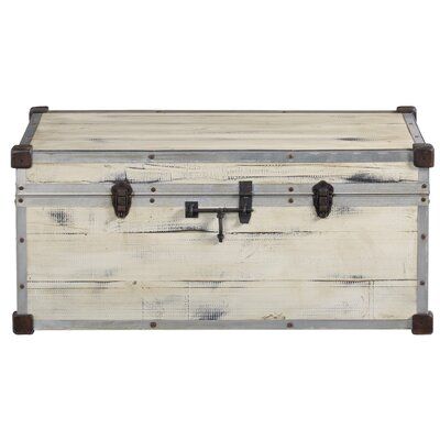 Gracie Oaks Humnoke Trunk Reclaimed Wood Coffee Table Storage Blanket Chest Reclaimed Wood Coffee Table, Trunk Concrete Storage Coffee Table