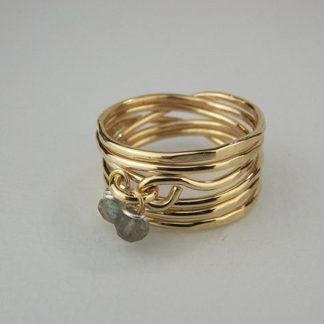 Anillo guard//adjuster//resizer-White//yellow 14k Oro filled.in 3 Tamaños