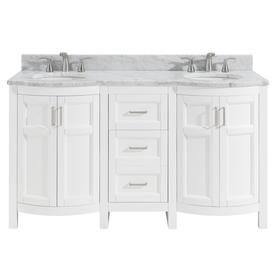 Allen Roth Moravia White Double Sink Vanity With Carrara Roth Moravia White Double Sink Vanity