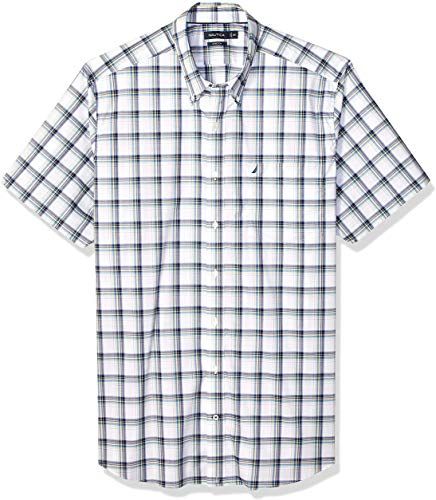 Nautica Mens Short Sleeve Large Plaid Button Down Shirt