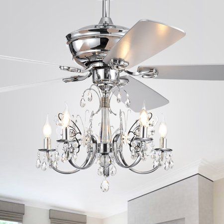 Antique Grey 5 Light Metal Chandelier Ceiling Fan with Remote Antique Grey 5 Light Metal Chandelier Ceiling Fan with Remote