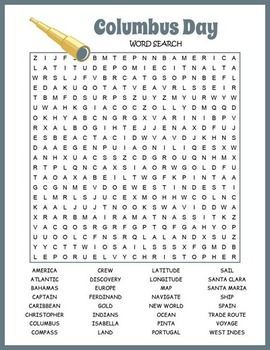 Free Columbus Day Word Search Christopher Columbus Activities Columbus Day Worksheets For Kids