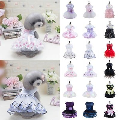 Small Pet Dog Cats Bow Tutu Dress Lace Skirt Puppy Summer Princess DRESS Clothes