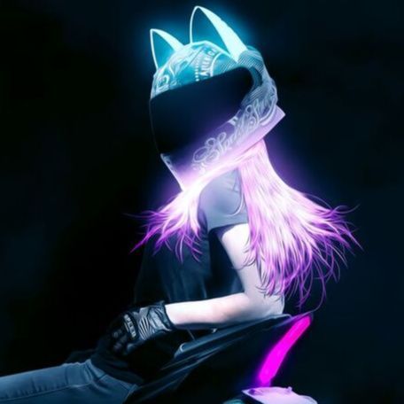 Glowing Helmet With Cat Ears Motorcycle Helmet Anime