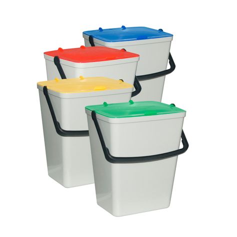 Amarillo y Blanco 39 x 36 x 54 cm 434M DEA HOME Cubo de Basura Verde