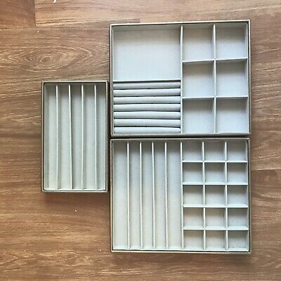 Ampersand Large 7 Compartment With Ring Holder Stackable Jewelry Tray In Gold Jewelry Tray Stackable Jewelry Jewelry Drawer