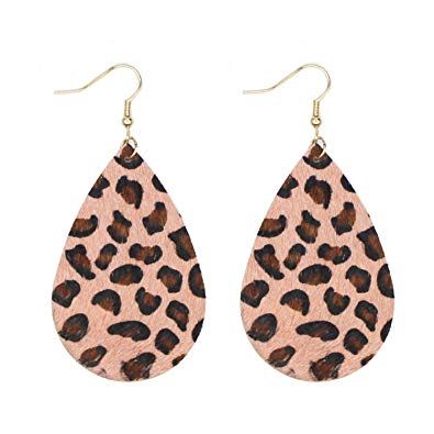 KSQS Leather Teardrop Earrings Set Petal Leaf Drop Earrings Soft and Lightweight Dangle for Women