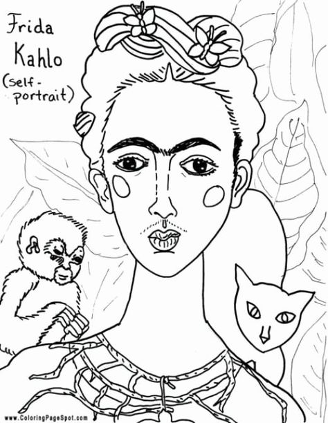 Frida Kahlo Coloring Page Awesome Plstica Frida Kahlo World Famous
