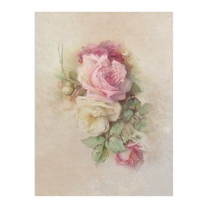 Handpainted Style Vintage Pink And White Roses Fleece Blanket Zazzle Com White Rose Tattoos Vintage Flower Tattoo Pink Rose Tattoos