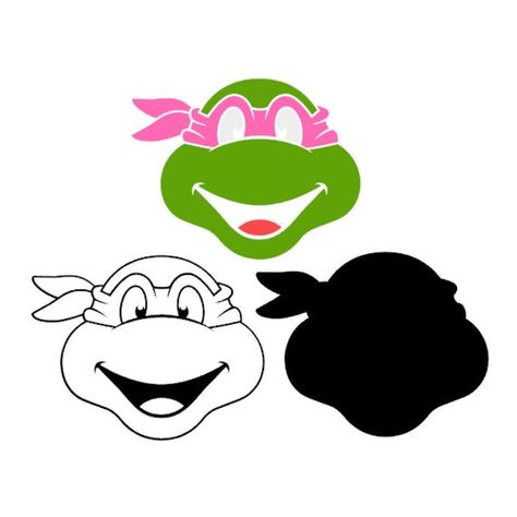 Pink Mask Teenage Mutant Ninja Turtle Face SVG Cricut Design Silhouette Birthday Party Supplies ...