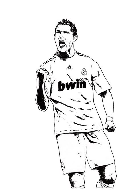 cristiano ronaldo real madrid coloring soccer player sheet Desenho