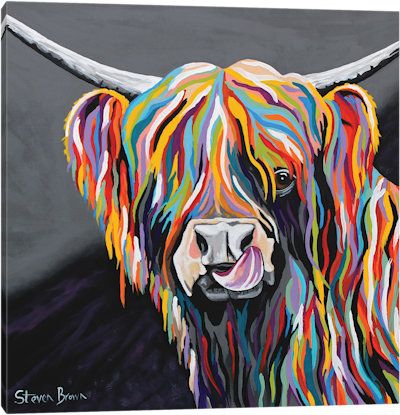 Heather Mccoo Canvas Art Print Highland Cow Art Cow Art Steven Brown Art