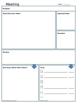 how to take meeting notes template