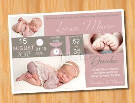Fancy Thank You Cards Baby Birth 236 Click To Enlarge Baby Geburtskarten Dan Baby Birth Announcement Cards Birth Announcement Girl Birth Announcement Card