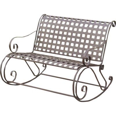 Nocona Scroll Double Patio Rocking Bench Color Matte Brown Rocking Bench Wicker Rocking Chair Teak Rocking Chair