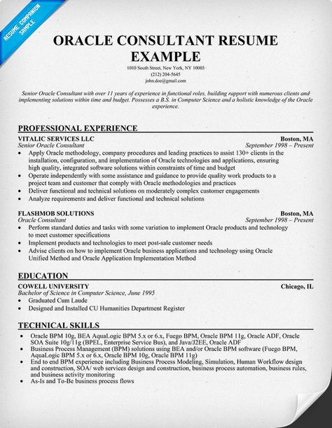 Oracle Consultant Resume (resumecompanion) Resume Samples - business process consultant sample resume Oracle Consultant Resume (resumecompanion) Resume Samples - business process consultant sample resume