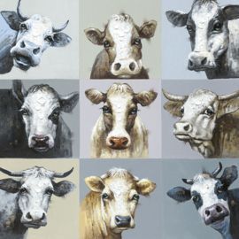 beschrijvingolieverfschilderij op canvas van familie koeien olieverf schilderije in 2021 cow art animal paintings cow painting
