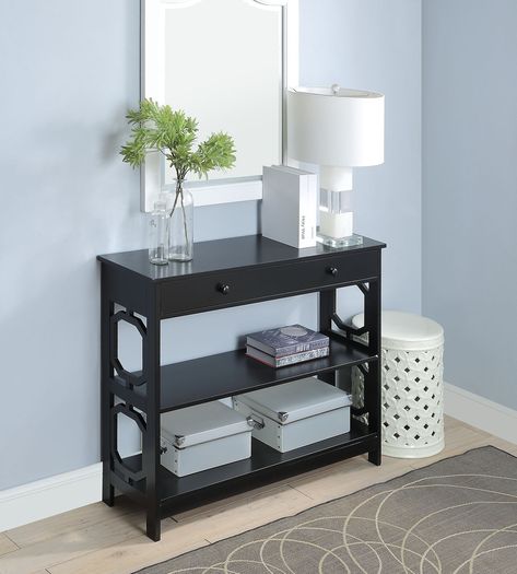 Convenience Concepts Omega 1 Drawer Console Table Black Com Hallway Furniture Omega 1 Drawer Console Table, Omega 1 Drawer Console Table