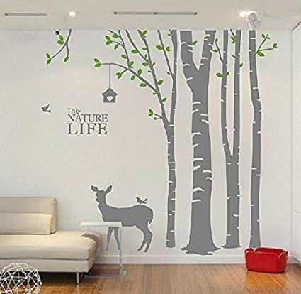 Wand-Tattoo Wanddekoration TALINU Wandsticker f/ür Baby- oder Kinder-Zimmer; Motiv: Baum mit Bl/ättern und Tieren haftet an allen glatten und sauberen Oberfl/ächen Wand-Aufkleber